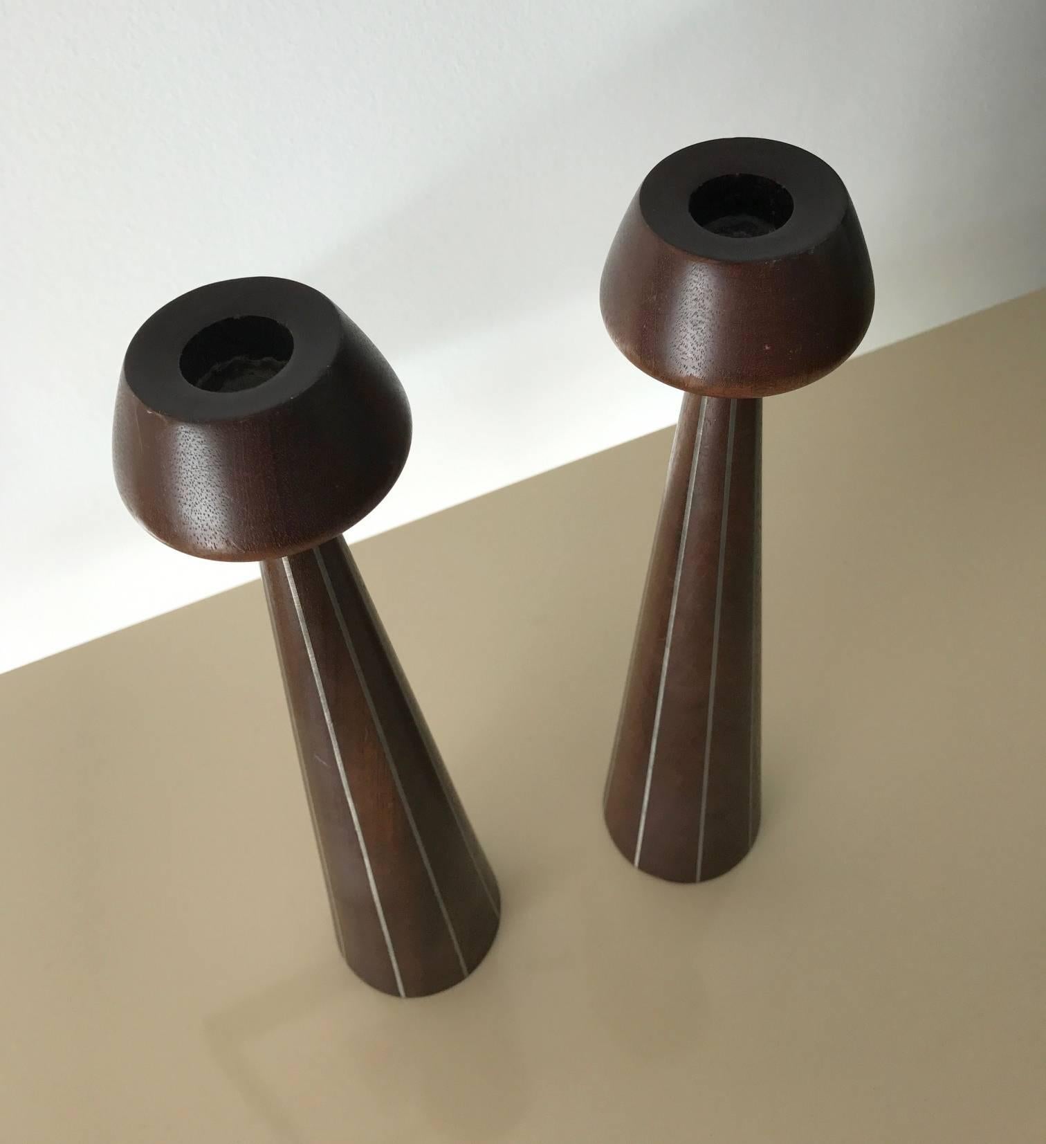 American Pair of Early Candlesticks by Paul Evans and Phillip Powell