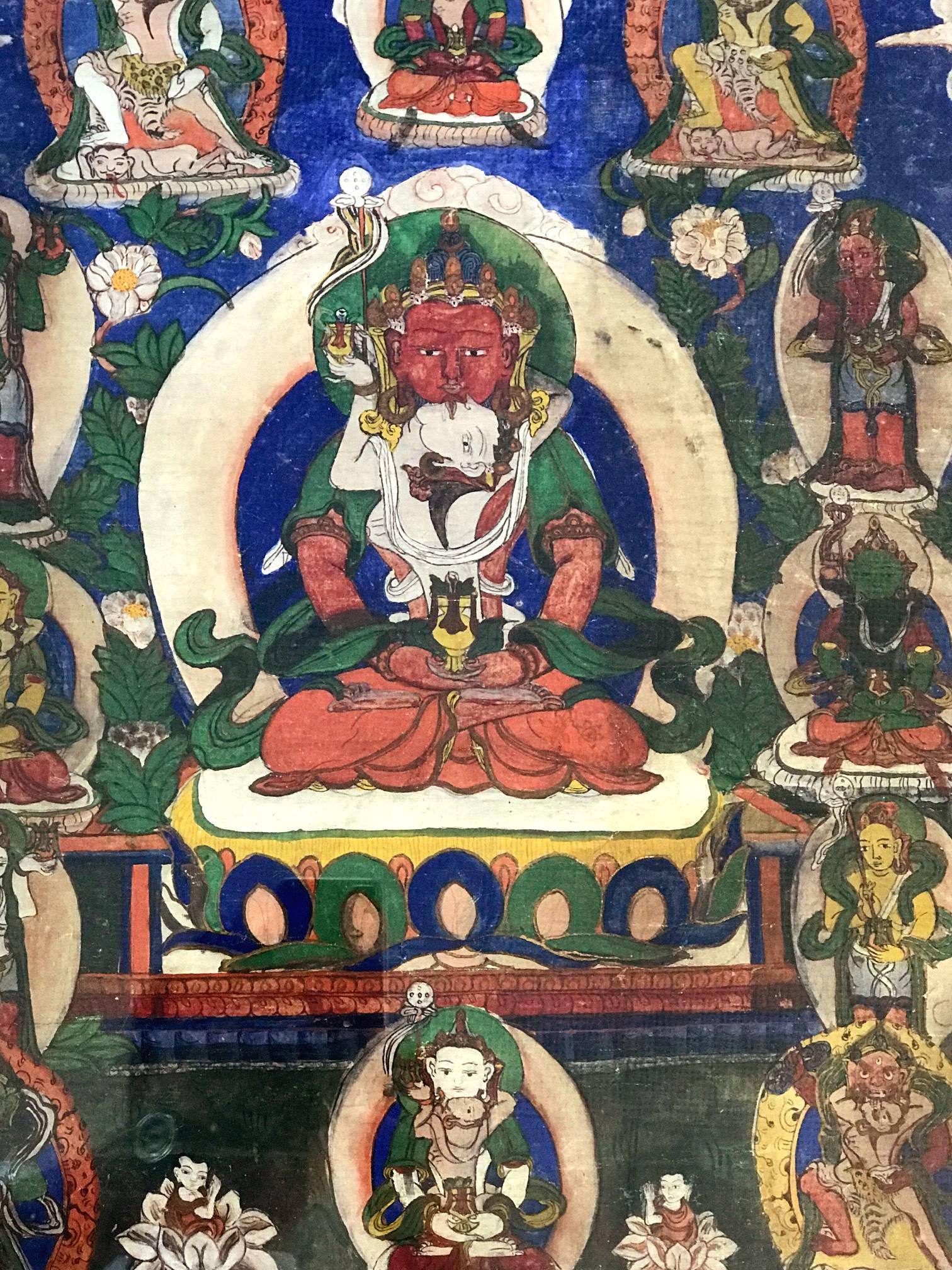 Framed Antique Tibetan Thangka 2