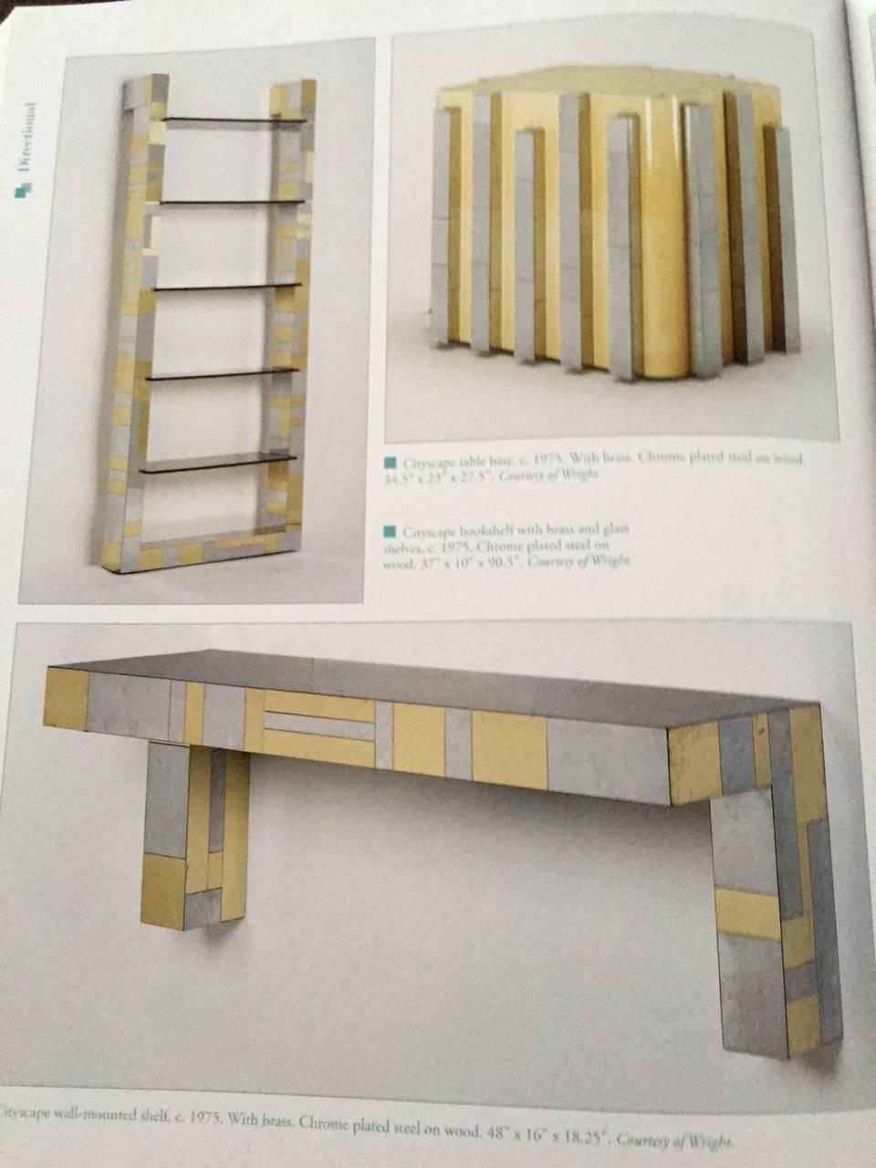 Modern Cityscape Dining Table Base Only by Paul Evans Published Model For Sale