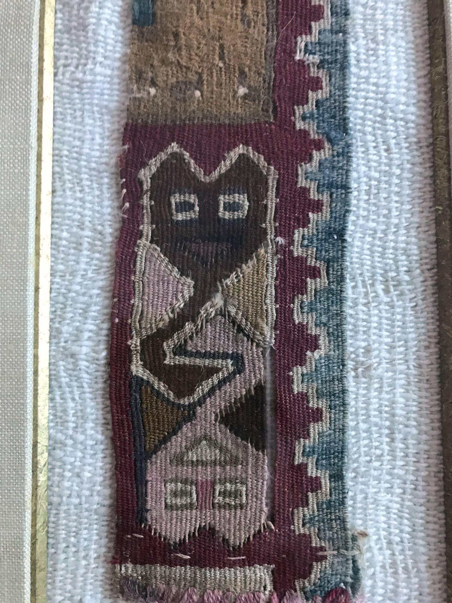 Wool Framed Pre-Columbian Textile Fragment