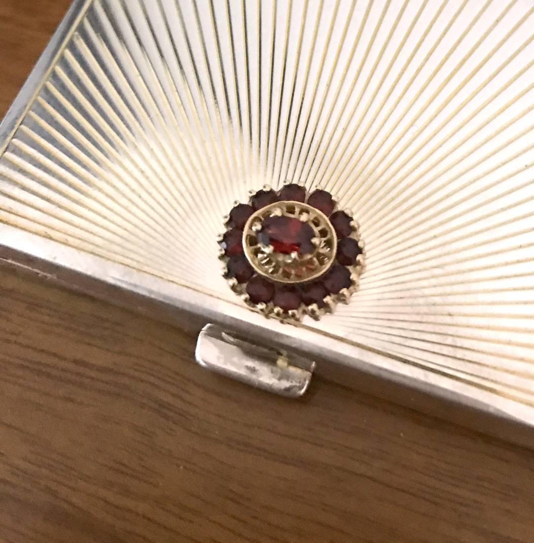 Français Cartier Étui compact Art Déco en argent sterling par en vente