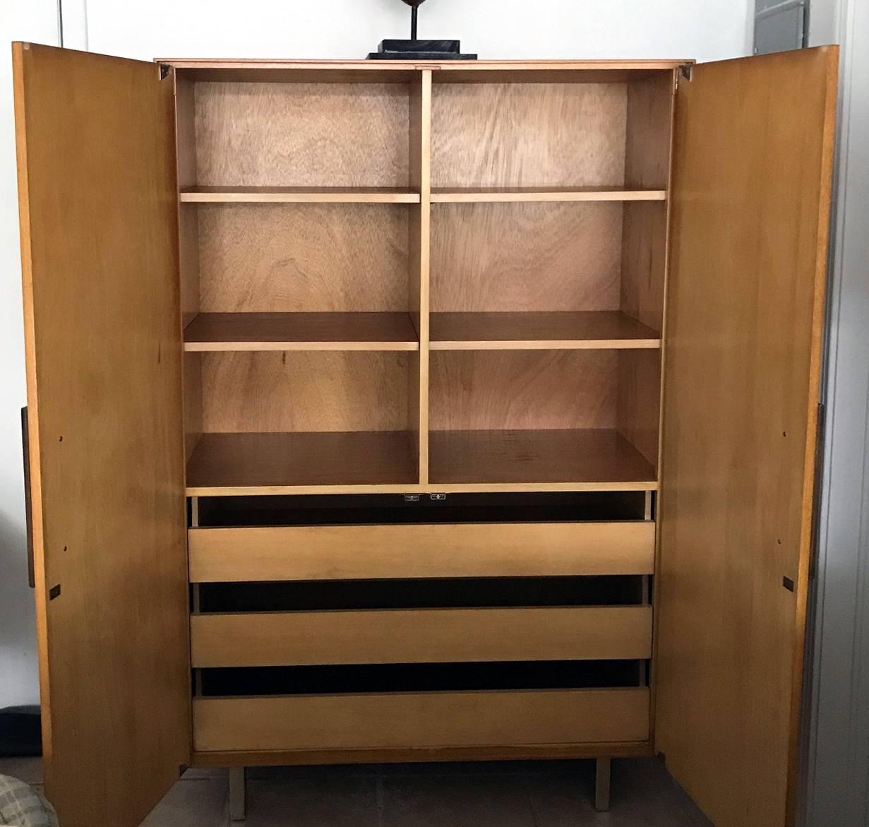 Bleached Early and Rare Armoire by Vladimir Kagan For Sale