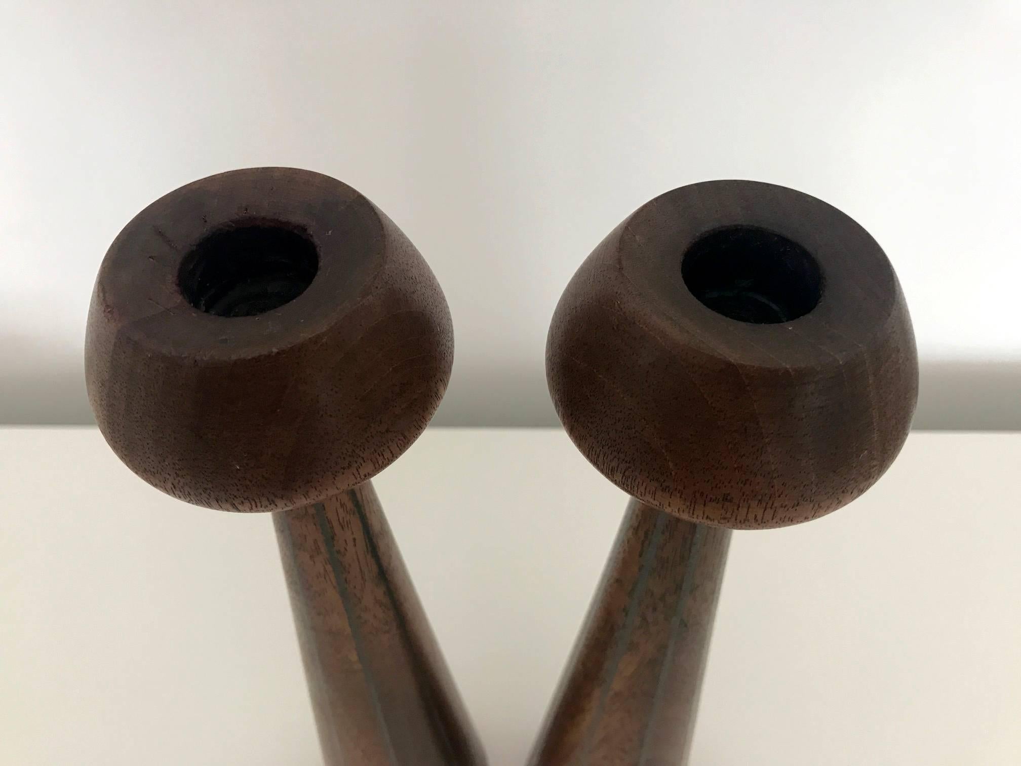 Pair of Early Candlestick by Paul Evans and Phillip Powell In Good Condition In Atlanta, GA