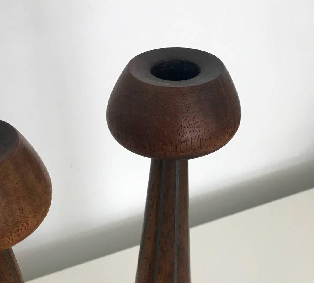 Mid-20th Century Pair of Early Candlestick by Paul Evans and Phillip Powell