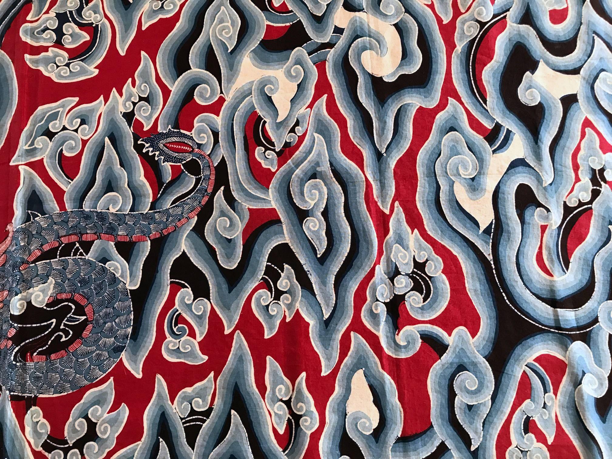 Wunderschöne Batik im Vintage-Wolkendesign aus Java, Indonesien im Zustand „Gut“ im Angebot in Atlanta, GA