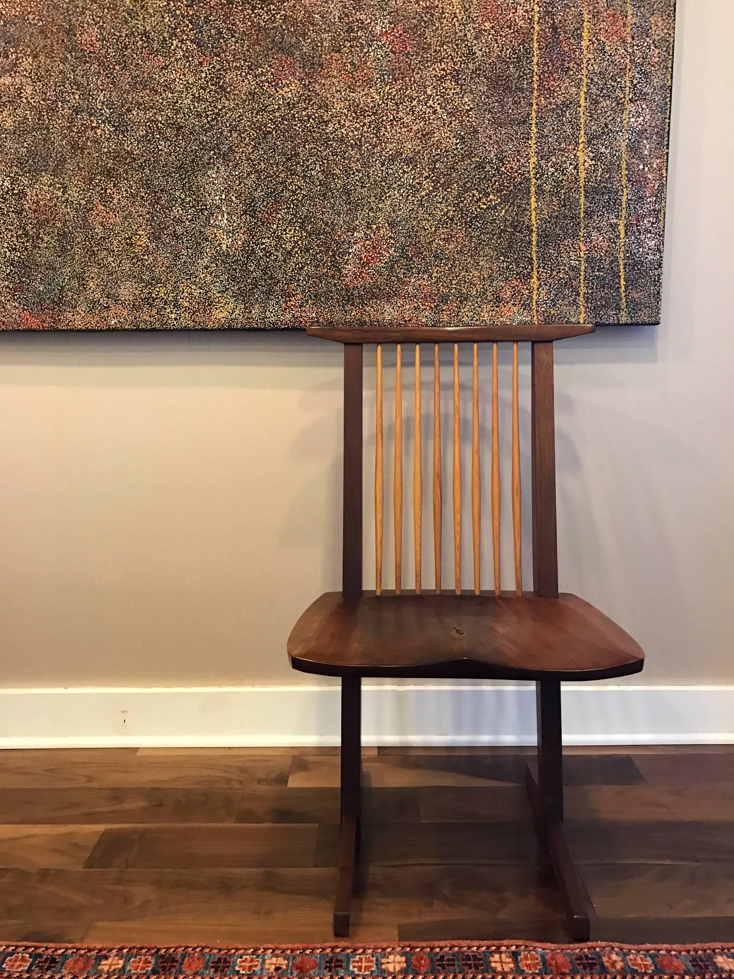 A Special Walnut Conoid Chair by George Nakashima In Good Condition In Atlanta, GA