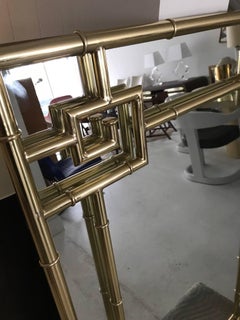 Large Faux Bamboo Brass Mirror