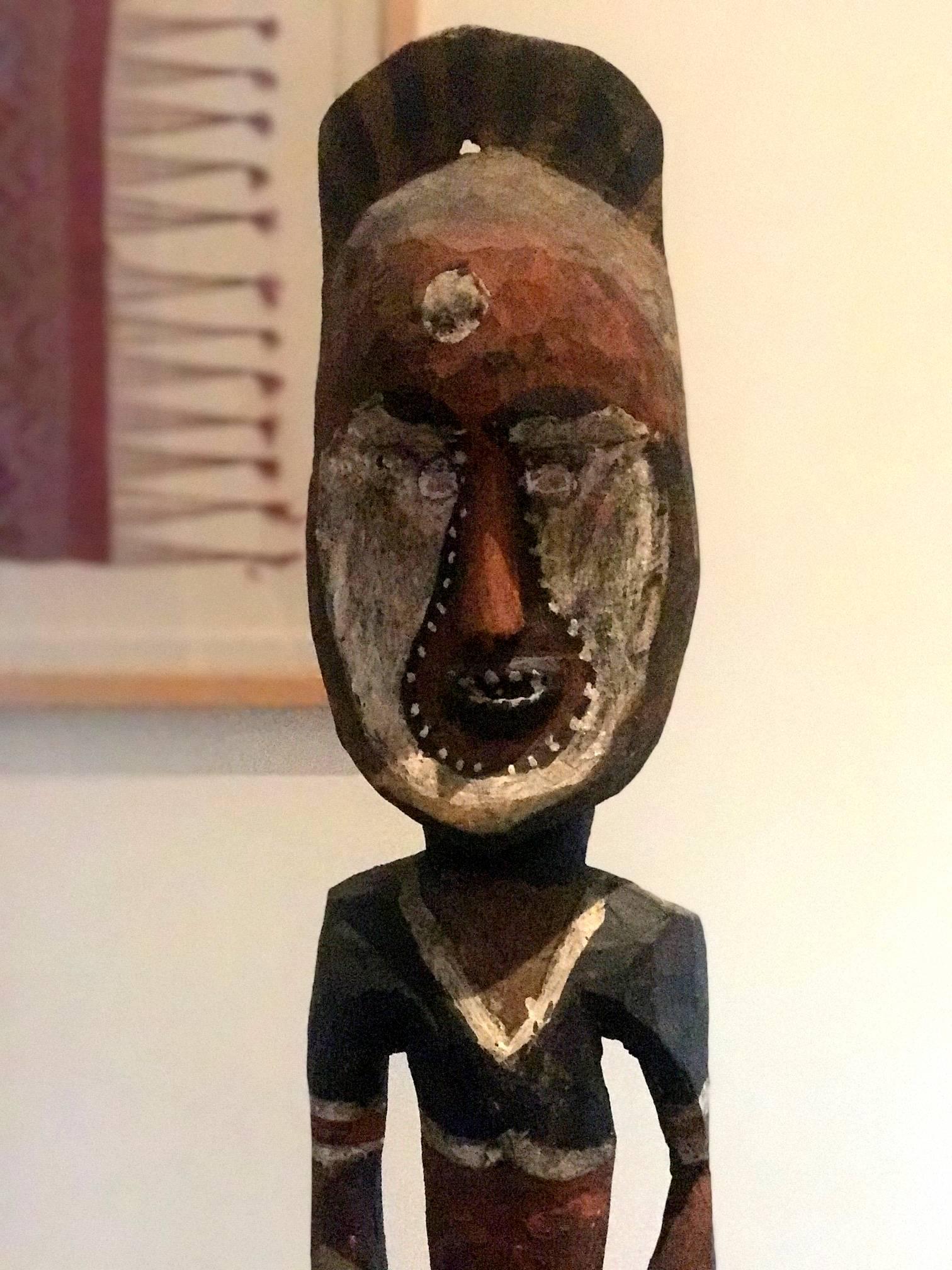 20th Century Yam Ancestor Figure on Stand from Padua New Guinea