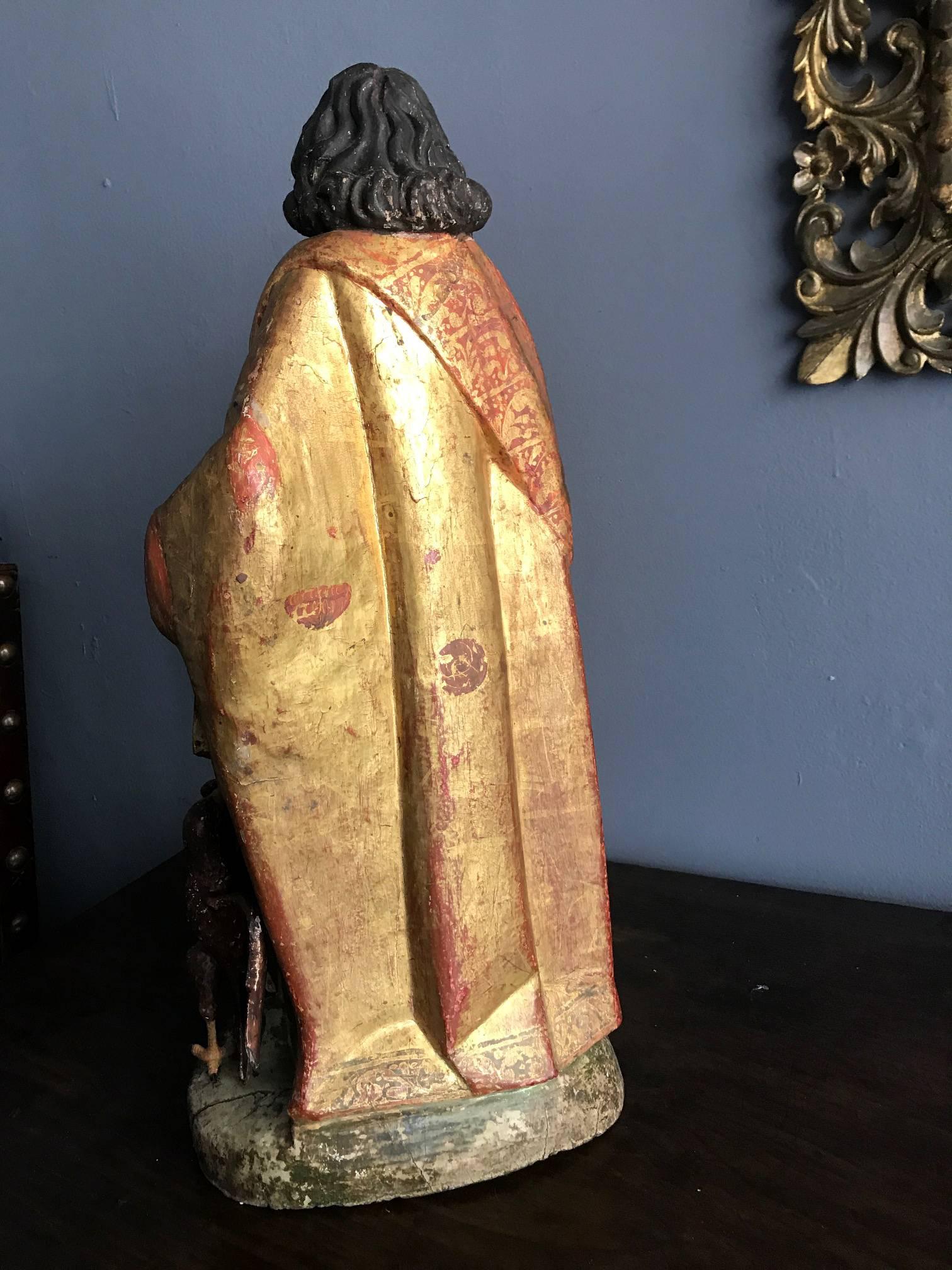Figure Sainte Coloniale Espagnole ancienne Bon état - En vente à Atlanta, GA