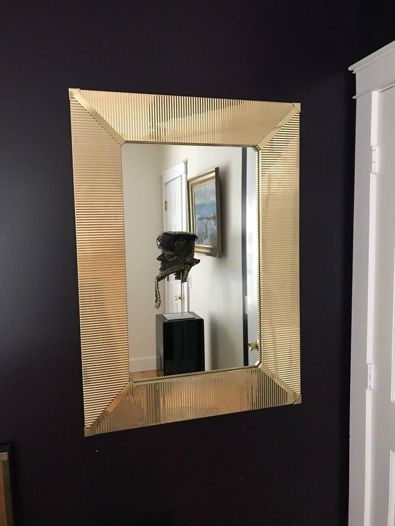 Large Brass Wall Mirror at 1stDibs