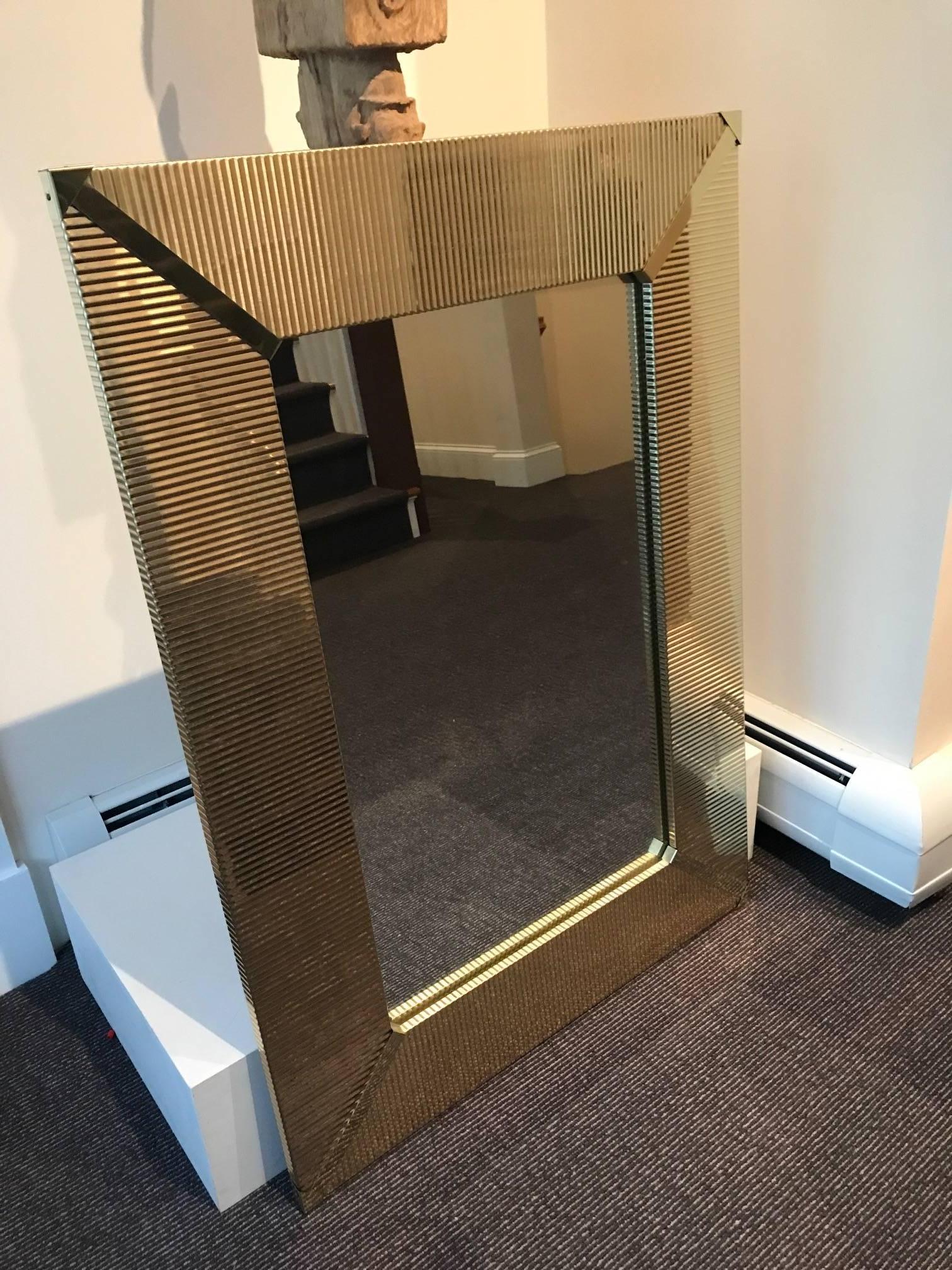 Modern Large Brass Wall Mirror