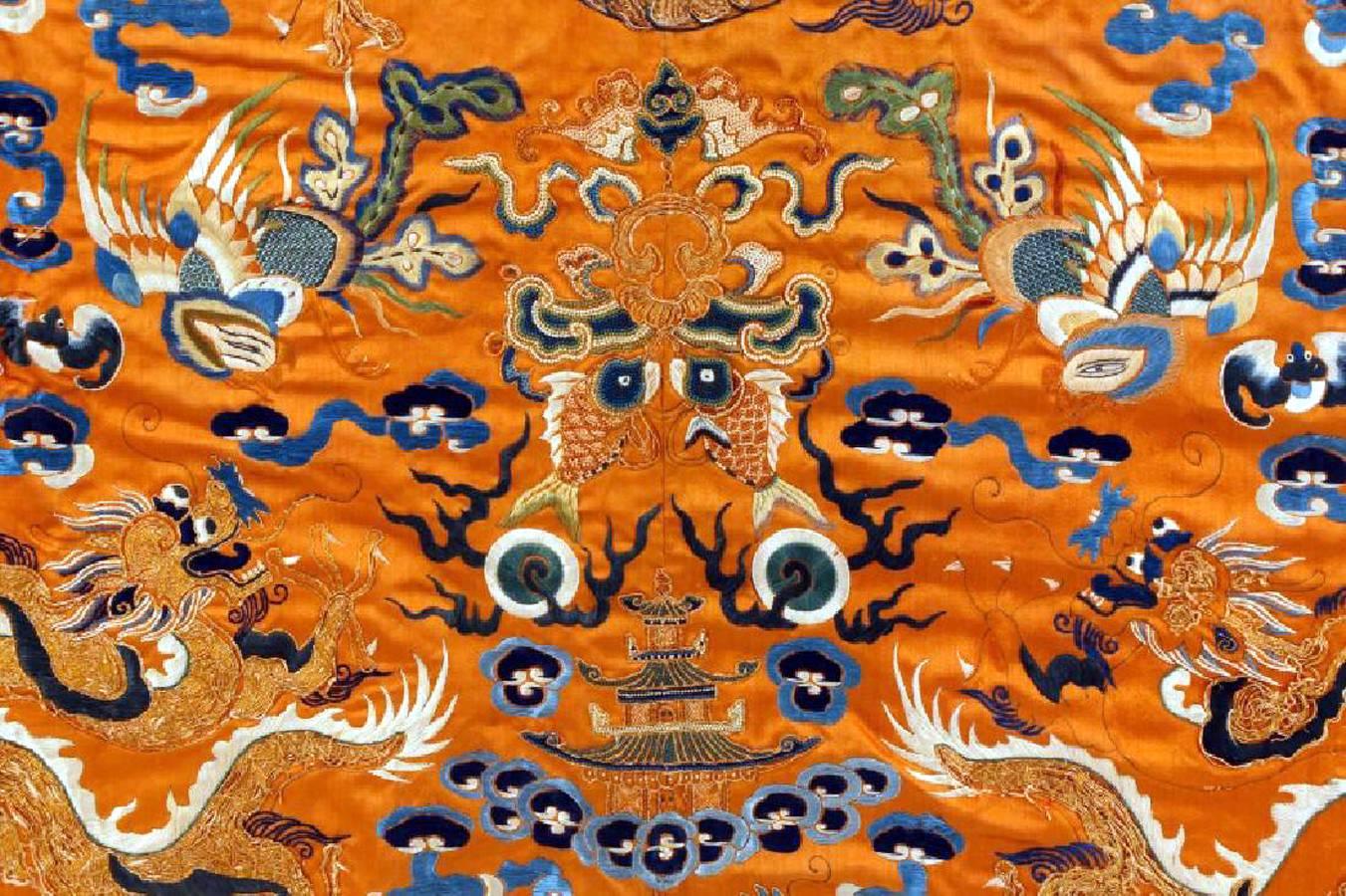 Chinese Pair of Spectacular Framed Antique Dragon Robe Fronts