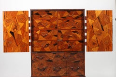 Rare Japanese Export Marquetry Cabinet with Drawers on Stand