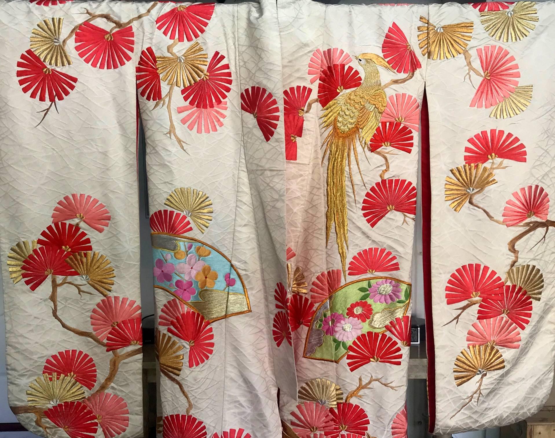 Japonais Magnifique kimono de cérémonie japonais de style Art déco en vente