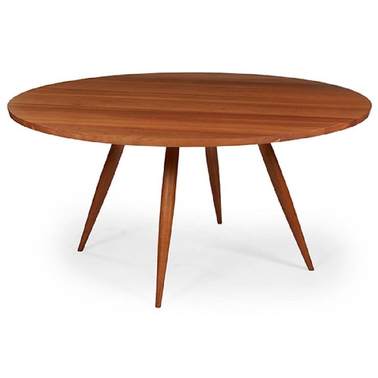 Magnificent Early Set Of Round Table With Mira Chairs By George Truly A Exceptional Dining Set Custom Made By George Nakashima In His New Hope Studio