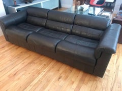Brazilian Long Leather Sofa by Percival Lafer