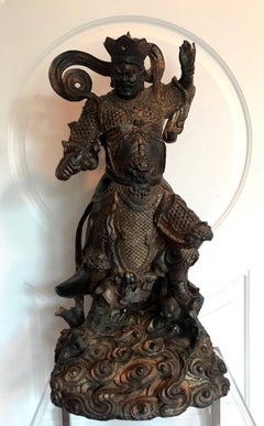 An Antique Statue of a Buddhist Guardian