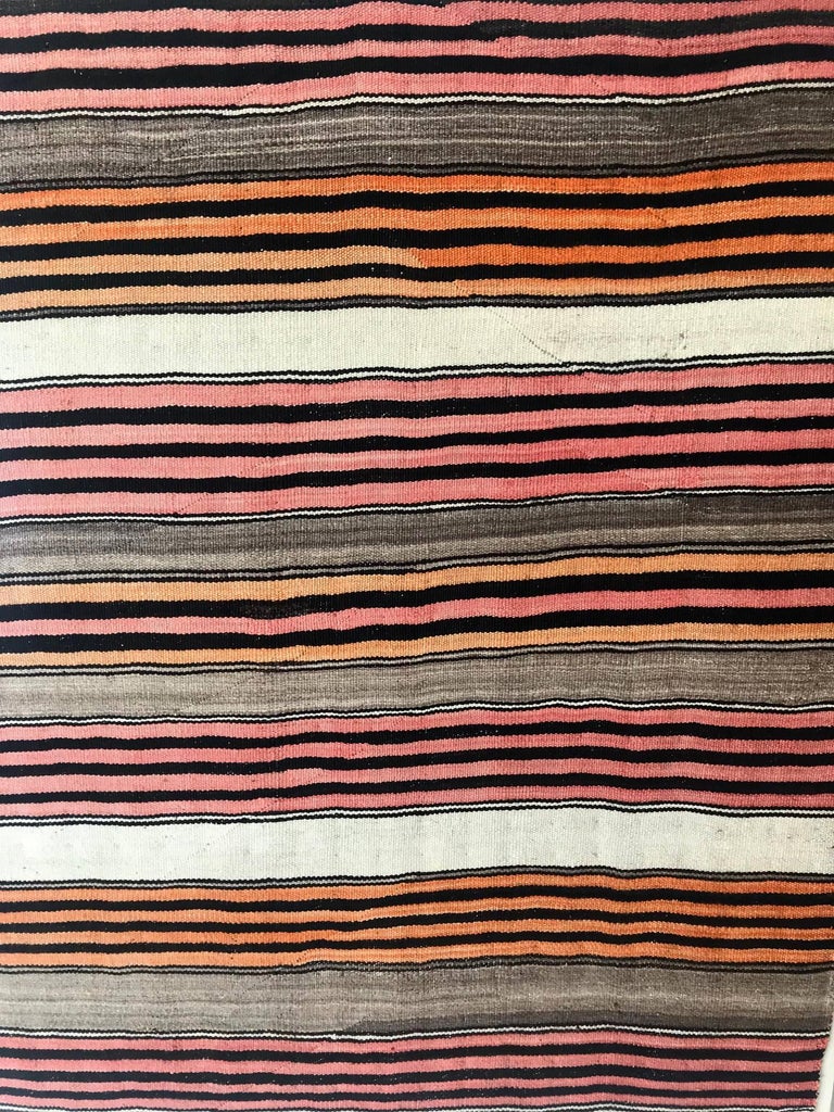 American Old Navajo Banded Blanket Diyog Weaving For Sale