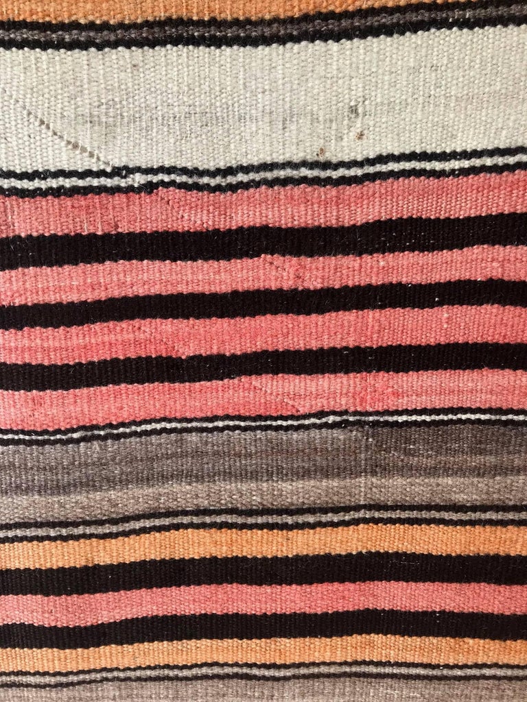Late 19th Century Old Navajo Banded Blanket Diyog Weaving For Sale