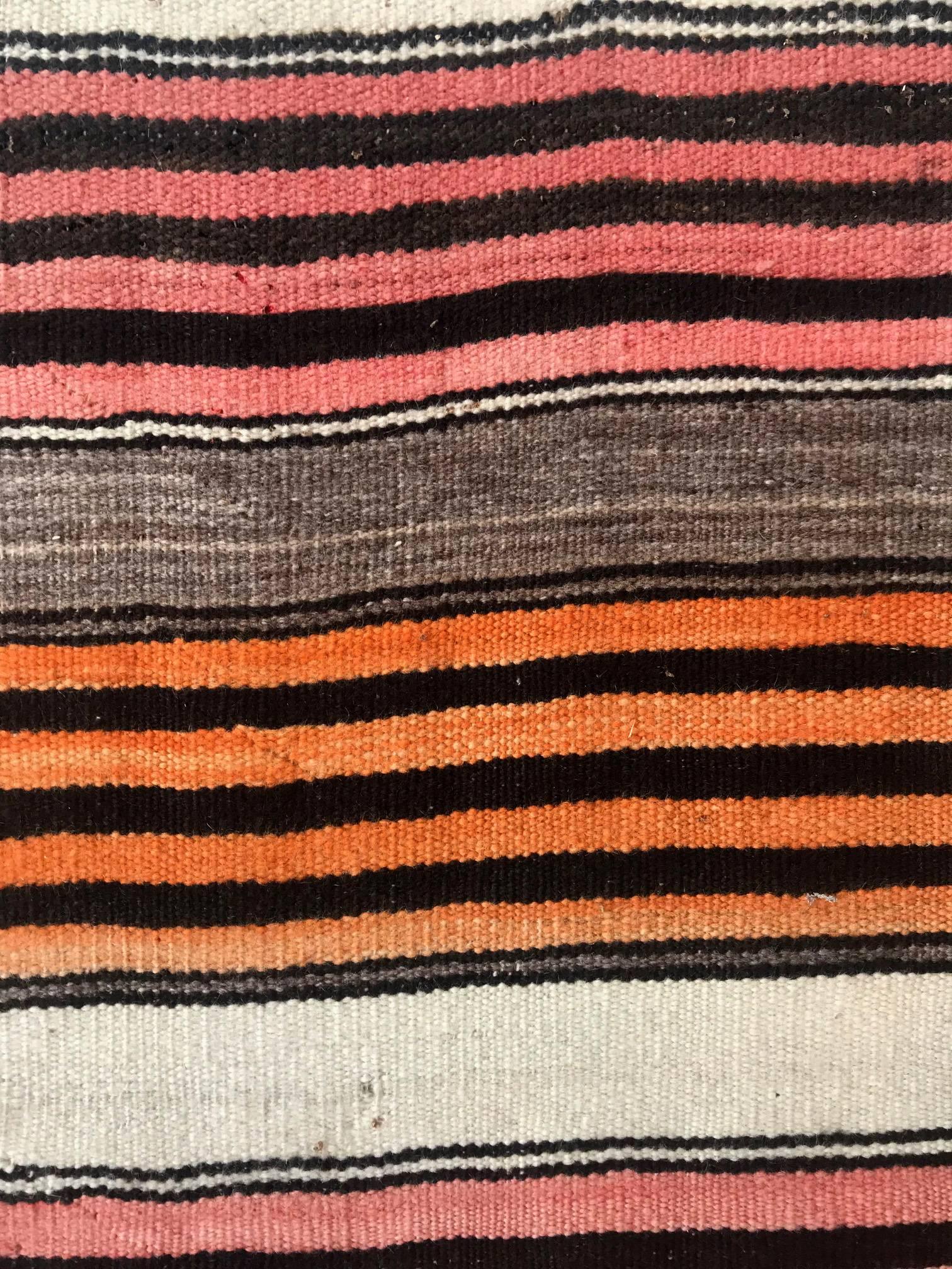 Late 19th Century Old Navajo Banded Blanket Diyog Weaving