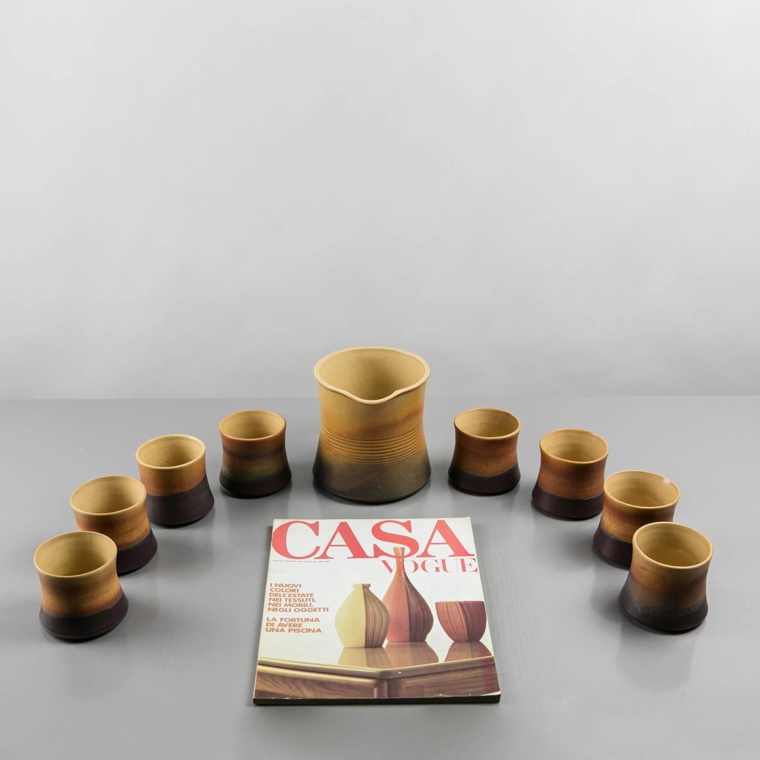 Ceramic Set by Franco Bucci for Laboratorio Pesaro, Italy, 1970s For Sale 3