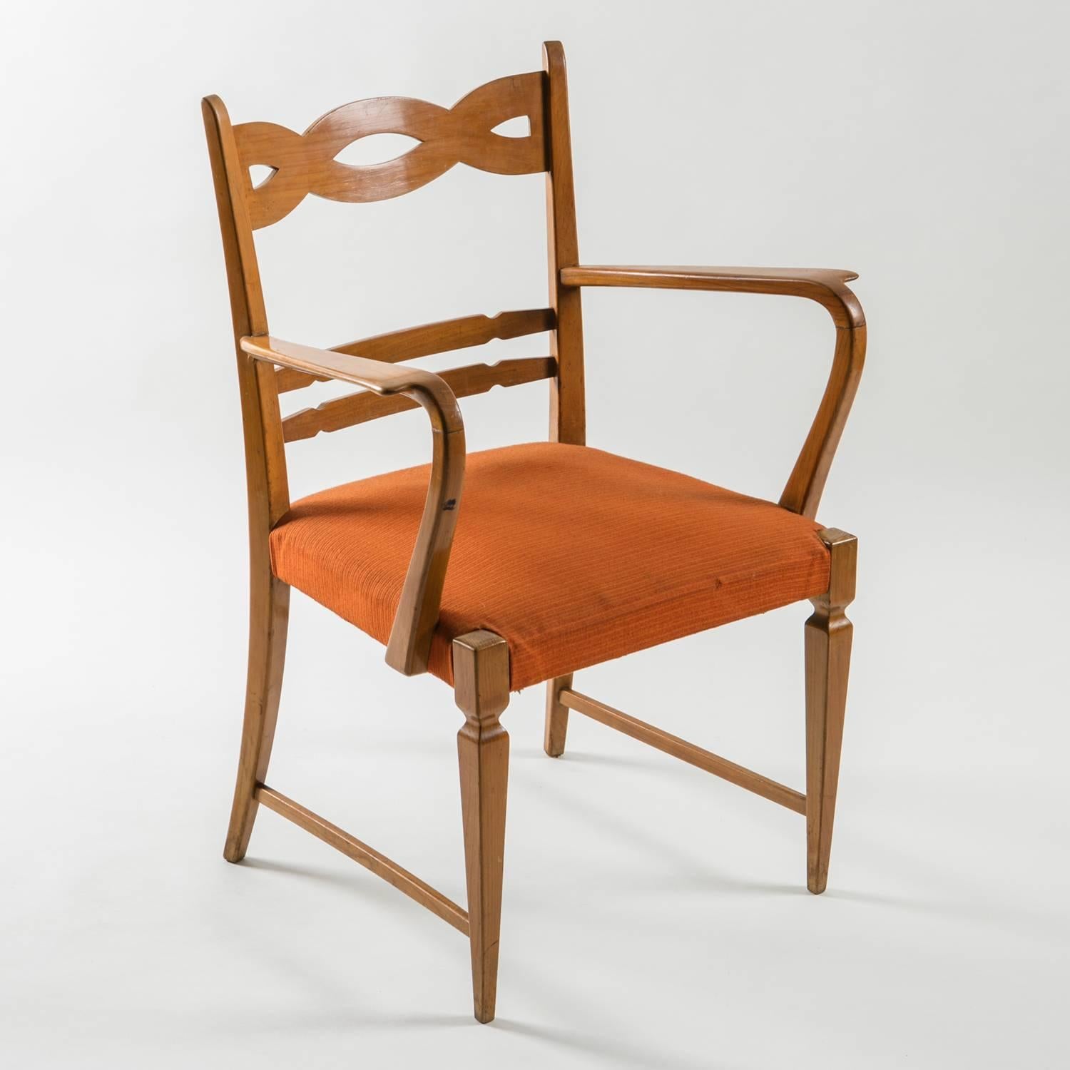 Mid-Century Modern Armchair by Paolo Buffa by Marelli
