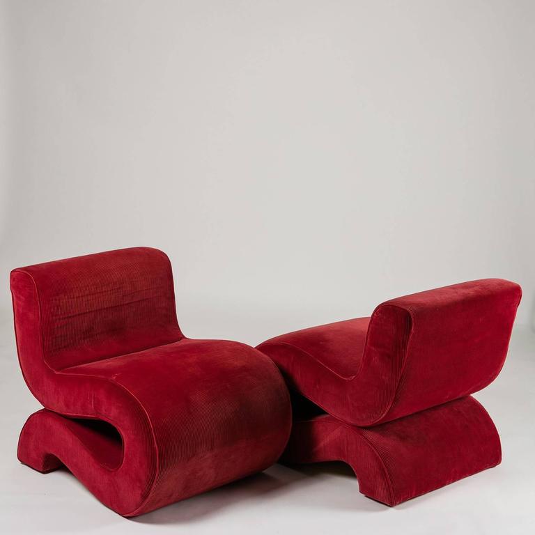 Rare Set of Two "Noodle" Lounge Chairs by Augusto Betti for Habitat For