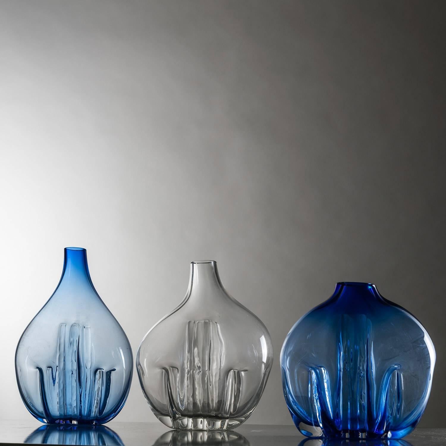 Late 20th Century Set of Three Murano Glass Vases by Toni Zuccheri, Italy, 1970s For Sale