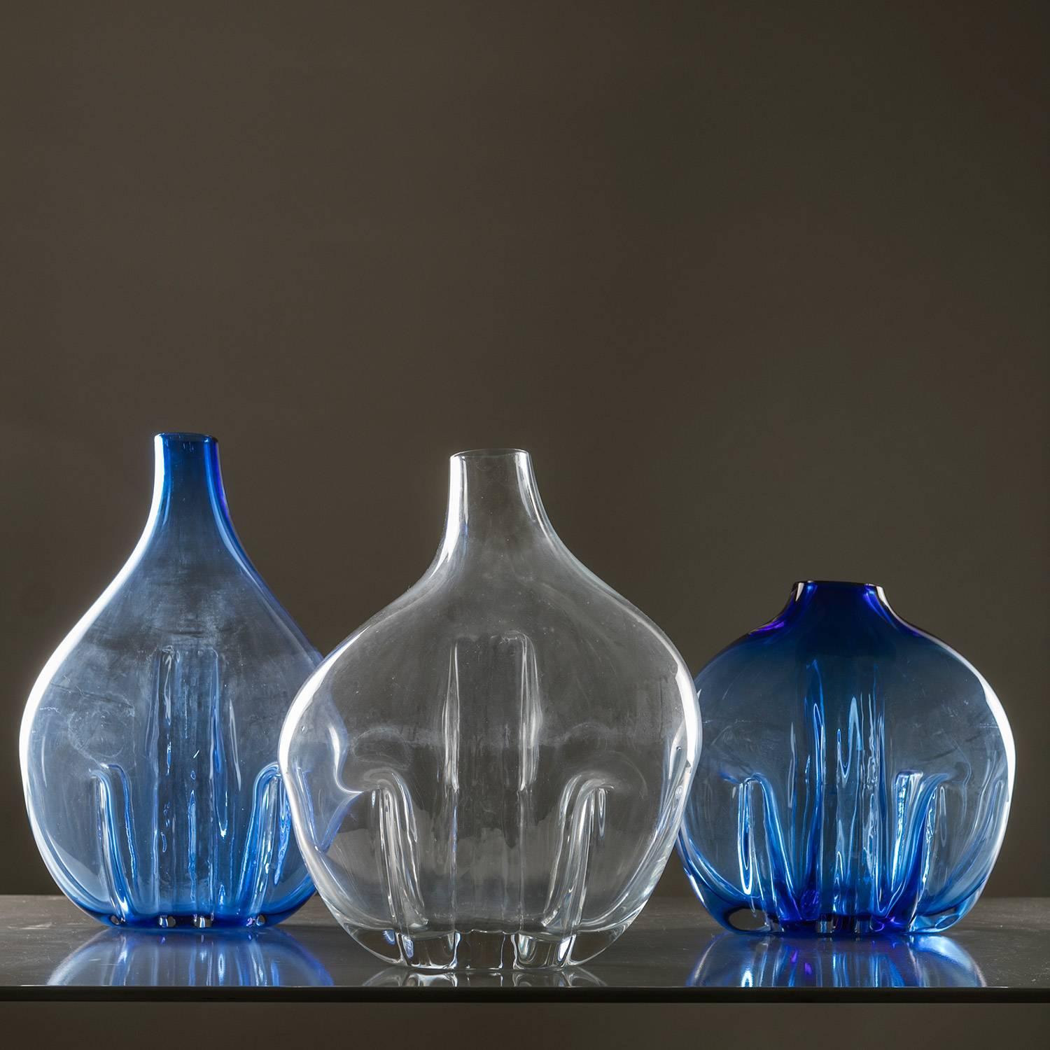 Satz von drei Murano-Glasvasen von Toni Zuccheri, Italien, 1970er Jahre (Muranoglas) im Angebot