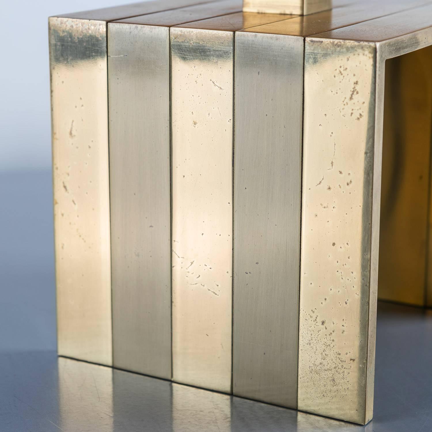 Lámpara de mesa de latón de F.lli Martini, Italia, años 70 en venta 3