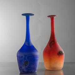 Pair of "Scavo" Glass Bottles by Gino Cenedese