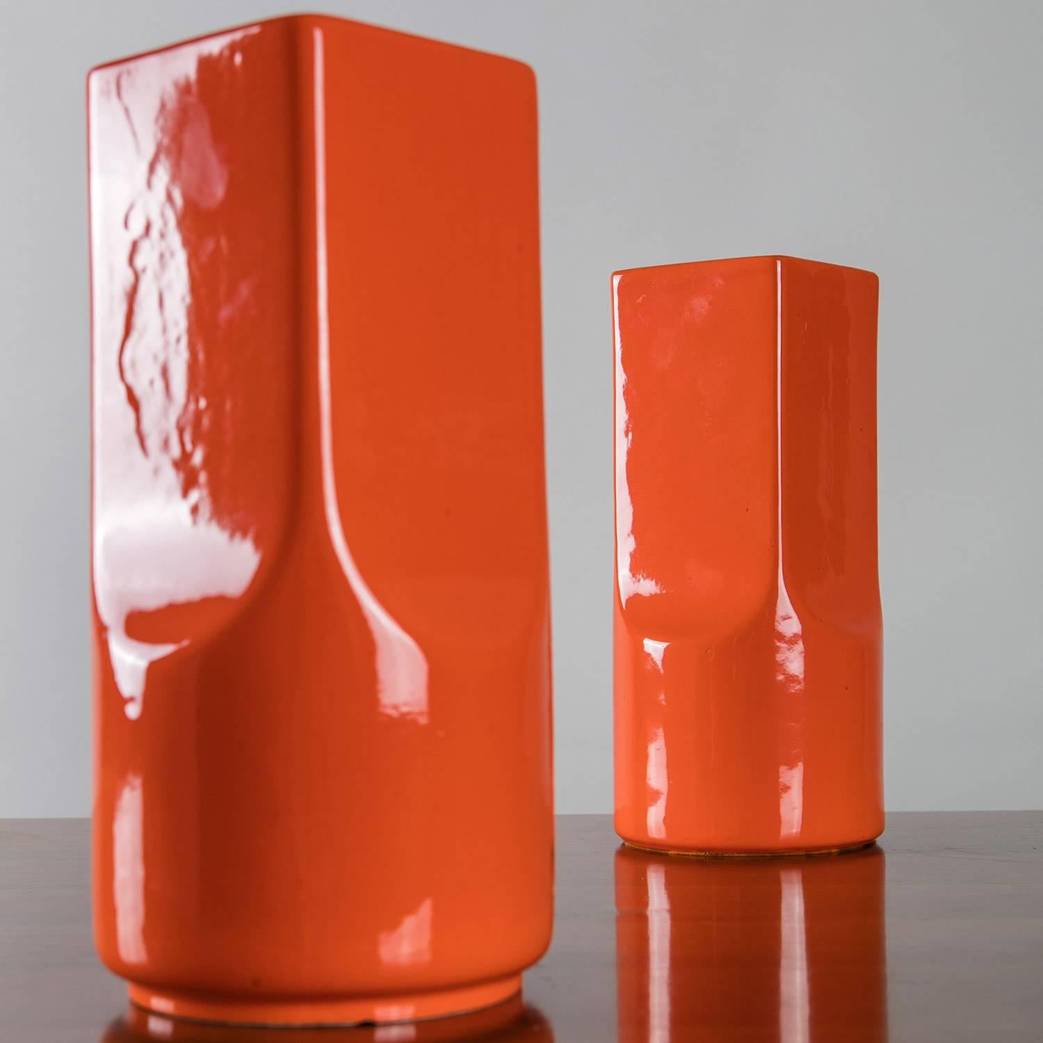 Pair of ceramic vases by Studio O.P.I. for Gabbianelli.
  