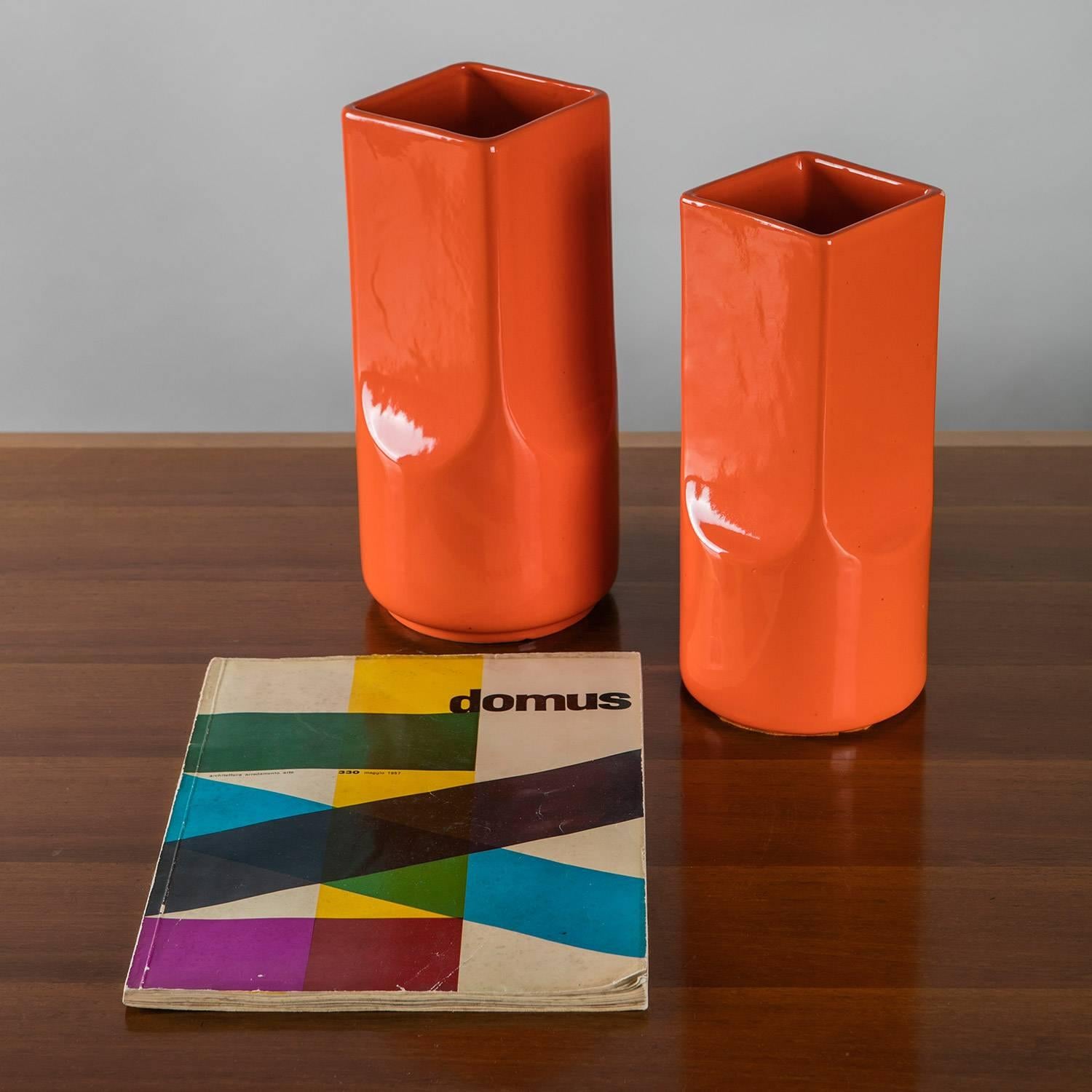 Pair of Flower Vases by Studio O.P.I. for Gabbianelli In Good Condition In Milan, IT
