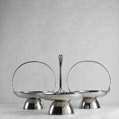 Set of Three Steel Baskets by Gio Ponti for Arthur Krupp, Italy, 1930s