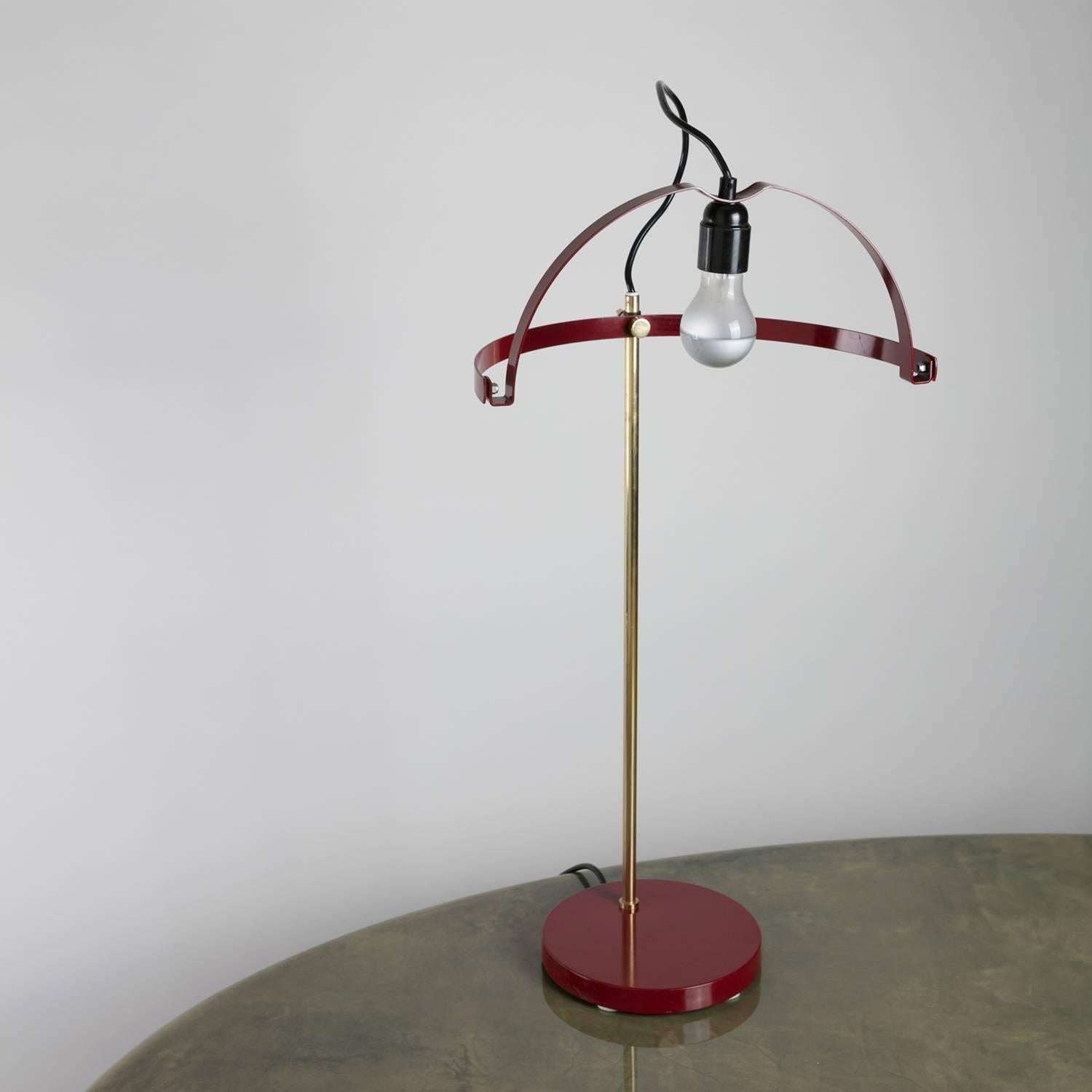 Late 20th Century Rare Metal Table Lamp by Reggiani, Italy, 1970s For Sale