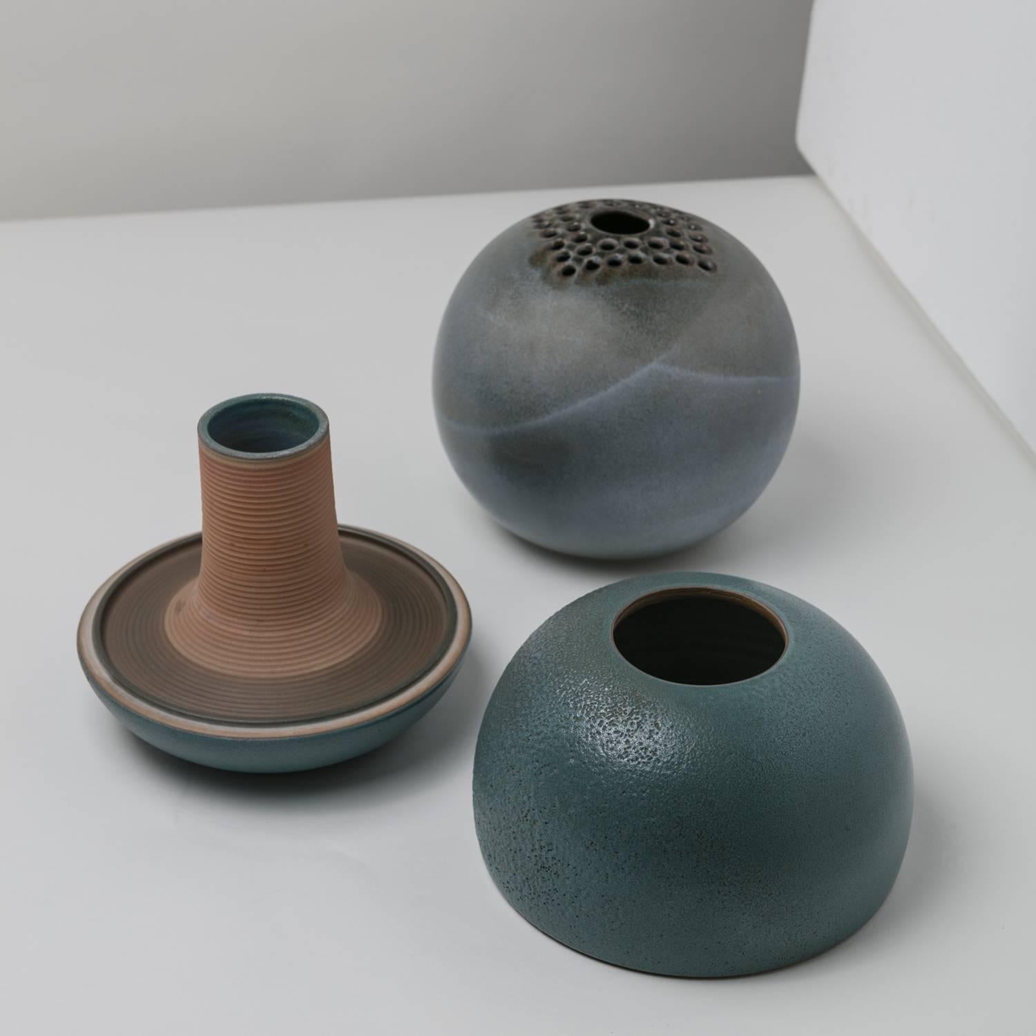 Modern Glazed Ceramic Vase by Franco Bucci for Laboratorio Pesaro, Italy, 1970s For Sale