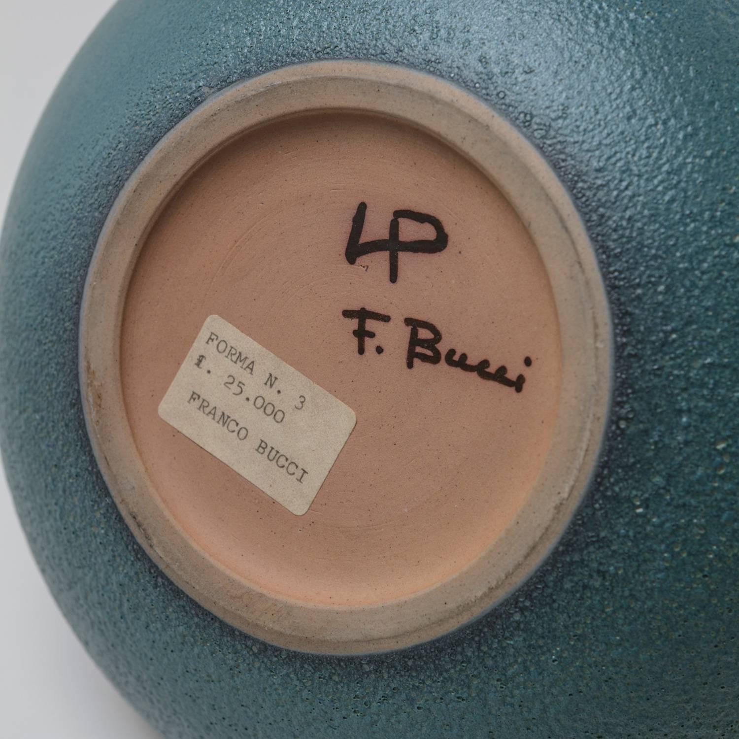 Glazed Ceramic Vase by Franco Bucci for Laboratorio Pesaro, Italy, 1970s For Sale 1