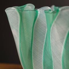 Set of Three "Fazzoletto" Murano Glass Vases by Venini, Italy, 1950s