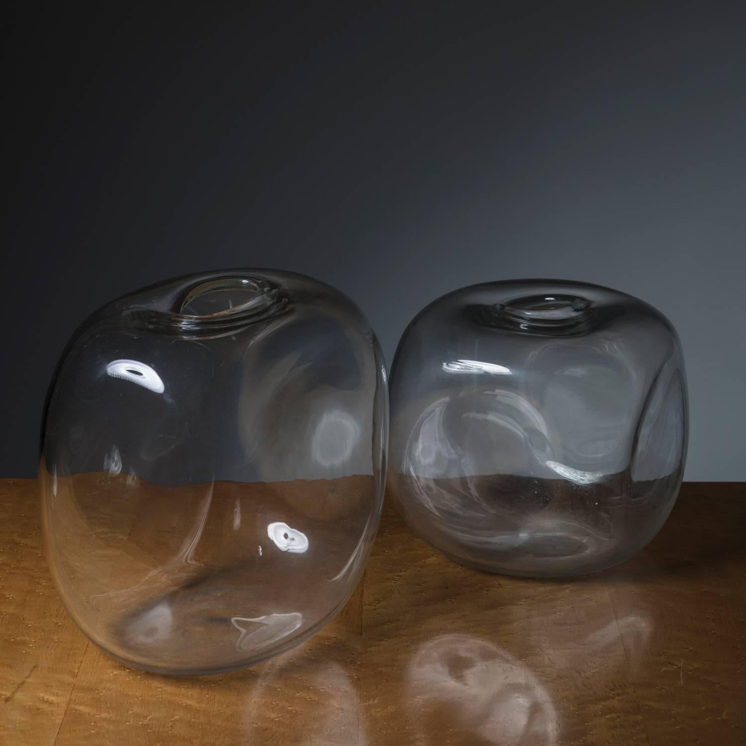 Italian Set of Two Murano Glass Vases by Barbini