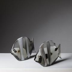 Set of Two Murano Glass Sculptures by Seguso, Italy, 1960s