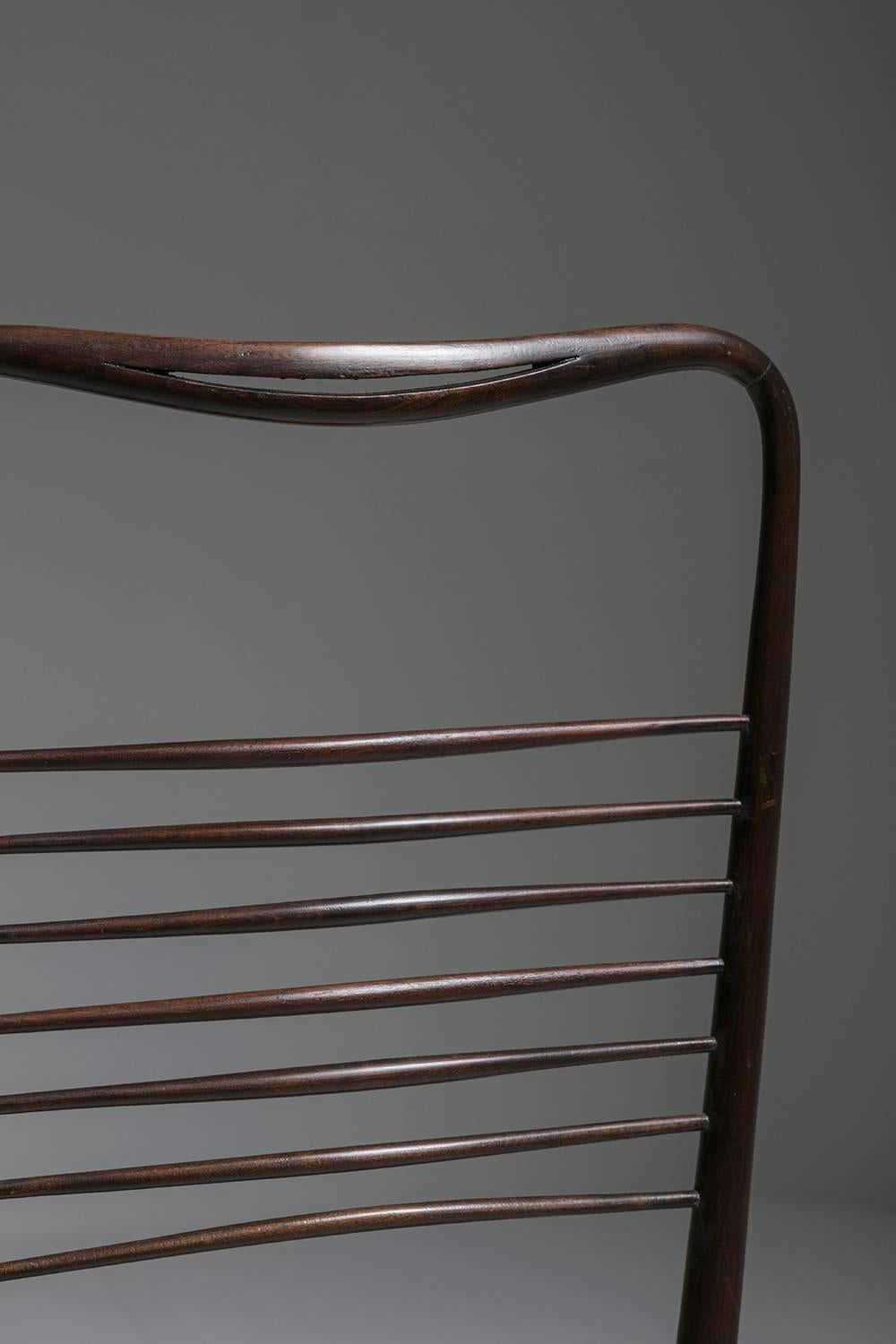 Mid-Century Modern Hi-Back Chair Attributed to Guglielmo Ulrich