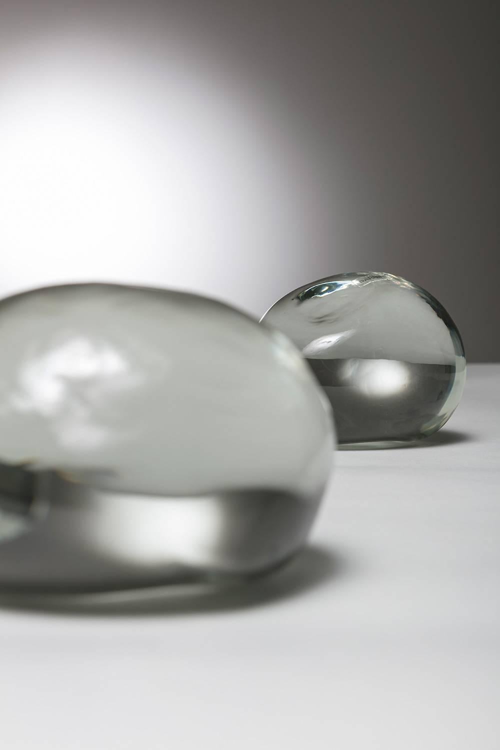 Murano Glass Pair of Solid Glass Stones by Barbini