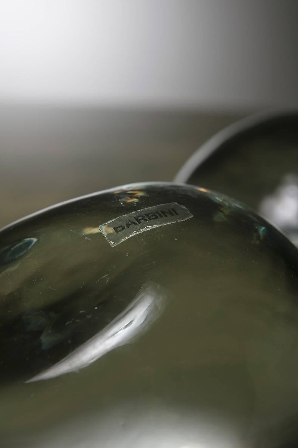 Pair of Solid Glass Stones by Barbini 1