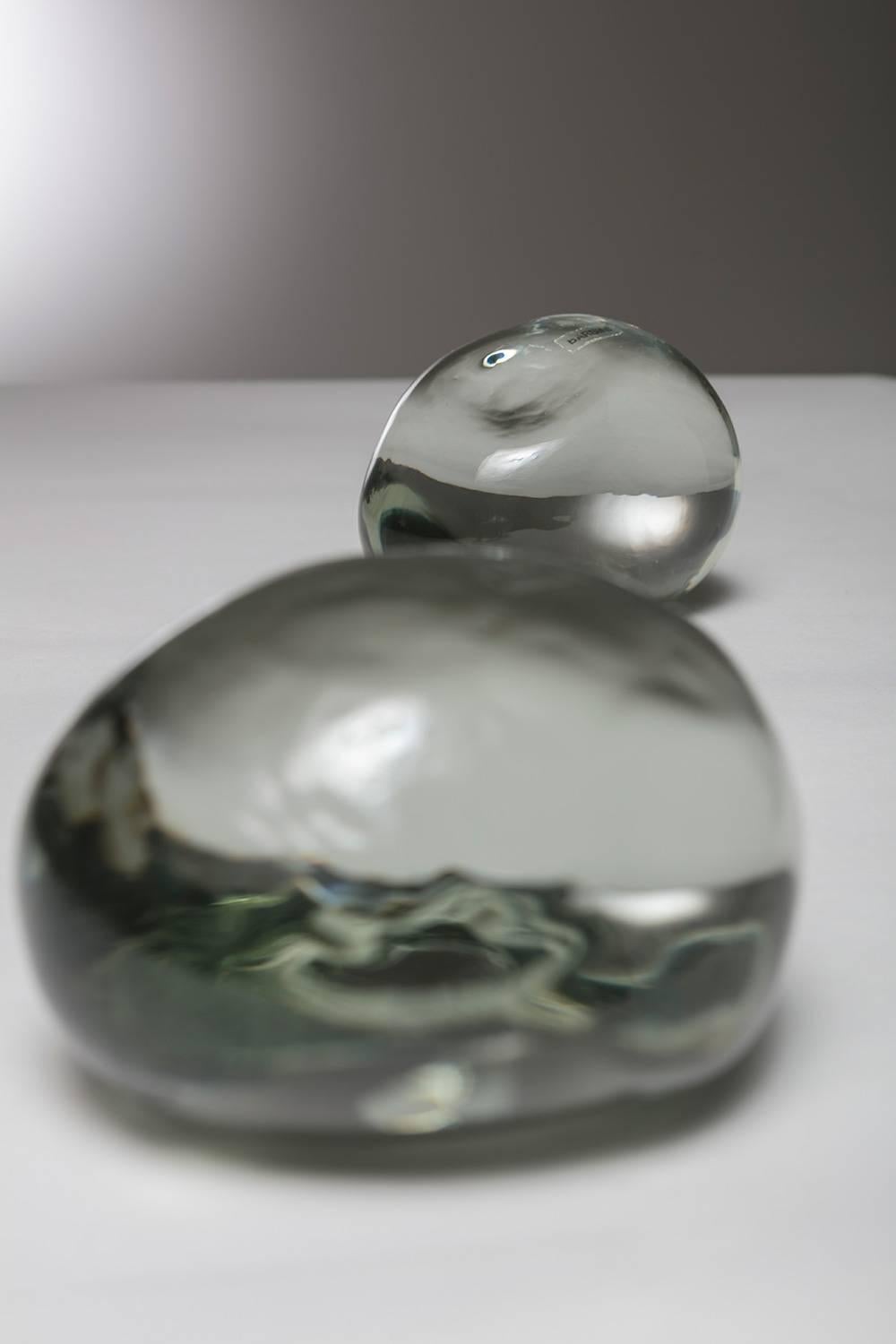 Pair of Solid Glass Stones by Barbini In Good Condition In Milan, IT