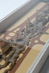 Architectural Paper Model with Wood Frame and Glass Top, Italy, 1960s