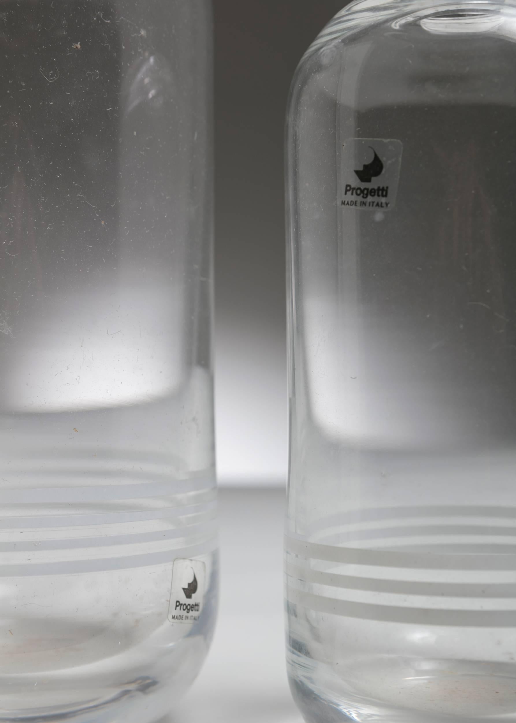 Set of Two Crystal Vases by Gianfranco Frattini for Progetti In Good Condition In Milan, IT