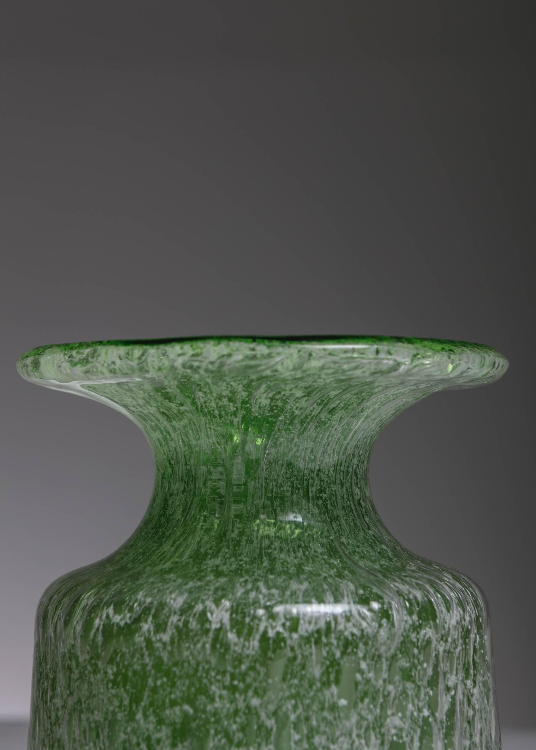 Italian Set of Two Green Murano Glass Pieces, Italy, 1960s For Sale