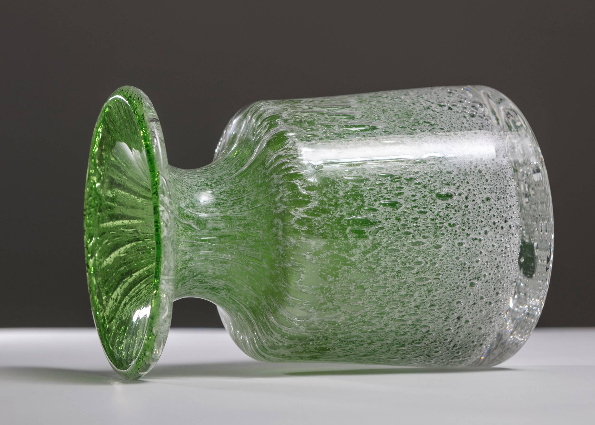 Set of Two Green Murano Glass Pieces, Italy, 1960s For Sale 1