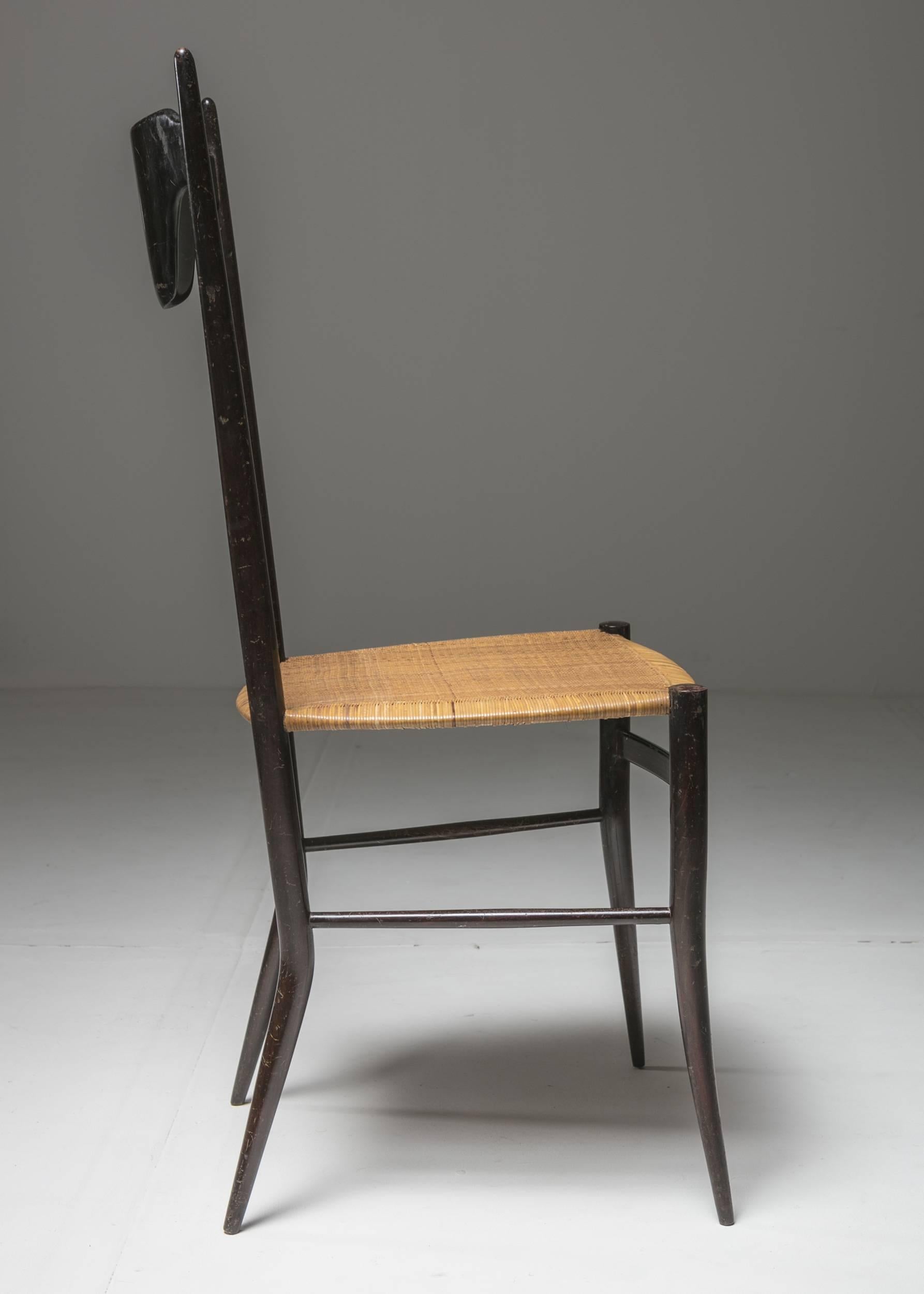 Mid-Century Modern High Back Chiavari Chair by Sanguineti for Colombo