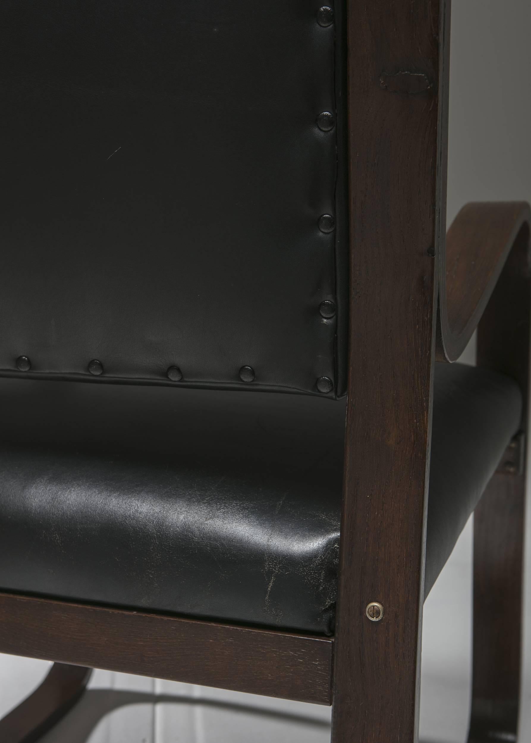 Leather Armchair by Giuseppe Pagano